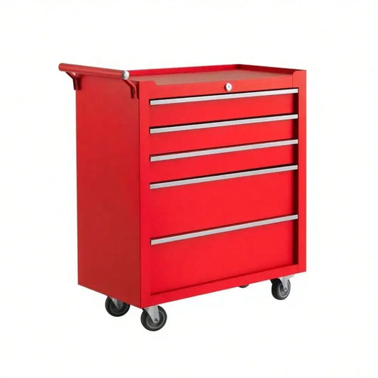 5-Drawer Rolling Tool Chest Organizer - Heavy-Duty Steel Mobile Cabinet With Lockable Wheels, Smooth-Glide Drawers, Protective Liners, Side Handle For Garage, Workshop, Warehouse from PriceLows™