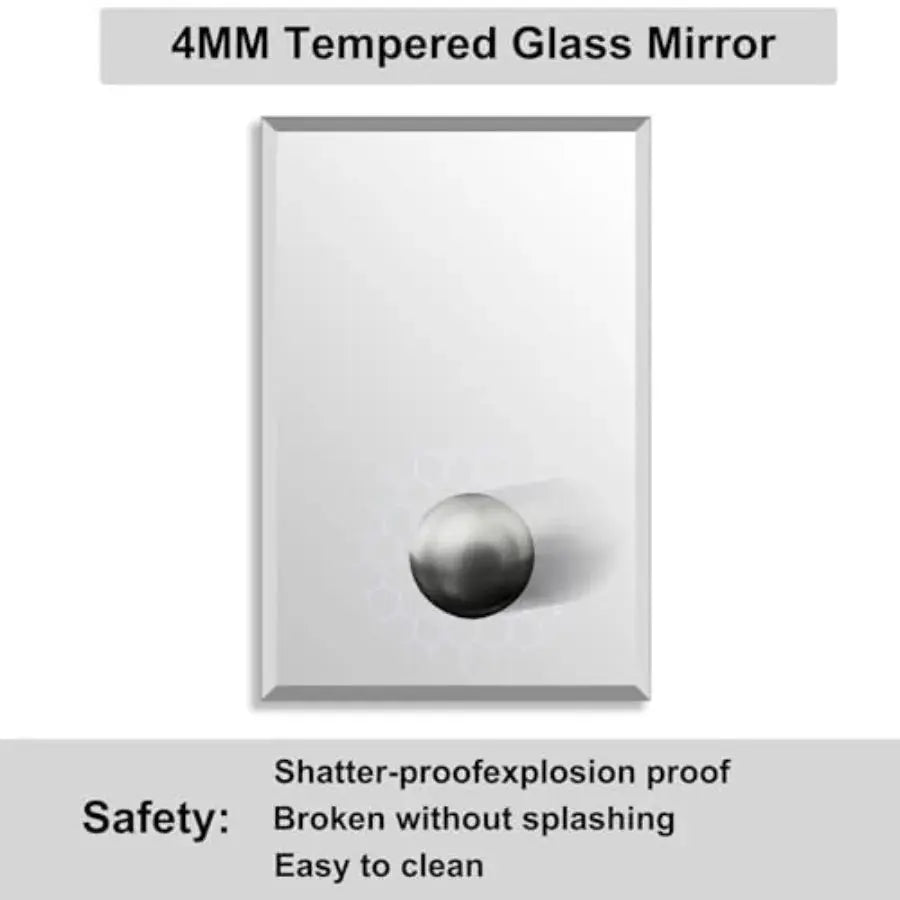 Beveled Bathroom Mirror for Wall, Rectangle Frameless Wall Mirror 24" x 16" Inch for Vanity Living Room Entryway Bedroom, Tempe from PriceLows™