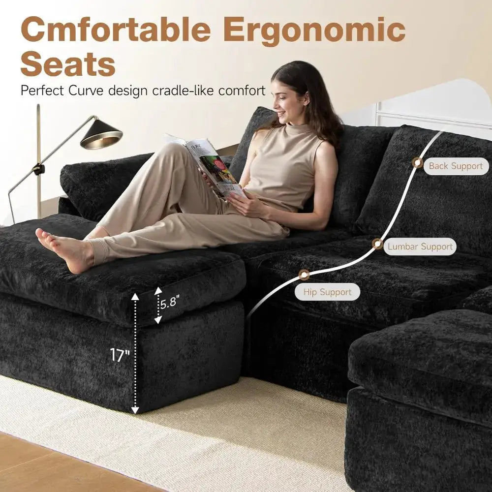Modular Sectional Sofa | U-Shape Design | Deep Seat Comfort | 5-Seater from PriceLows™