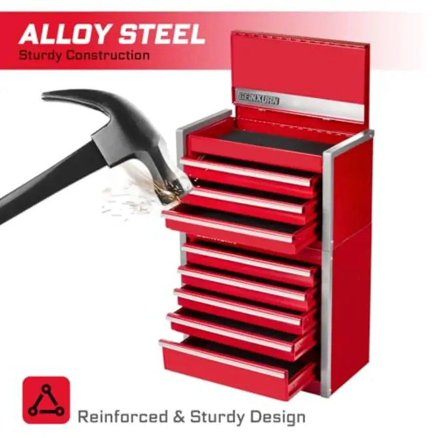 8-Drawer Rolling Tool Box, Heavy Duty Micro Roll Cab Steel Stackable Tool Chest with Lockable Drawers, 2-in-1 Large and Compact from PriceLows™
