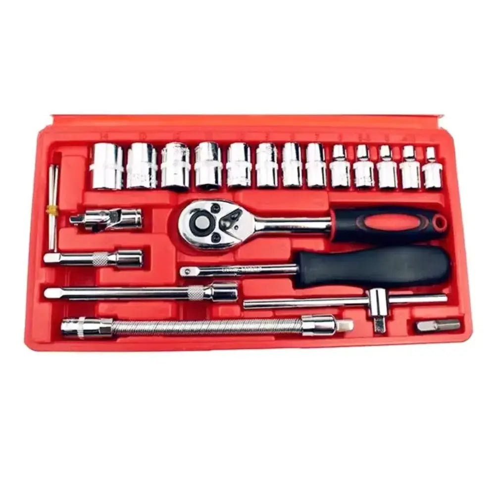 Krachtige 46pcs/set Carbon Steel Combination Set 1/4" Wrench Socket Spanner Screwdriver Household Motorcycle Car Repair Tool from PriceLows™