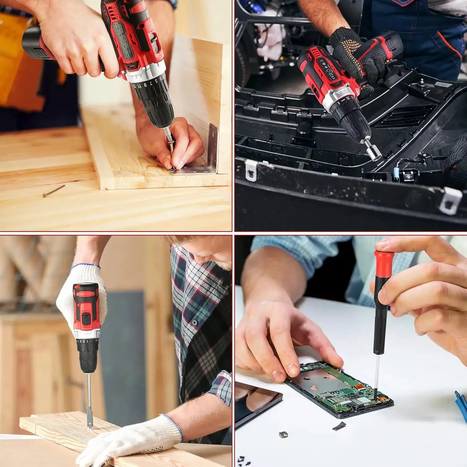 138 Pcs Power Hand Tool Set with 12V Cordless Drill, Home DIY Repairs Maintenance Tool Box,Combination Tool Kit from PriceLows™