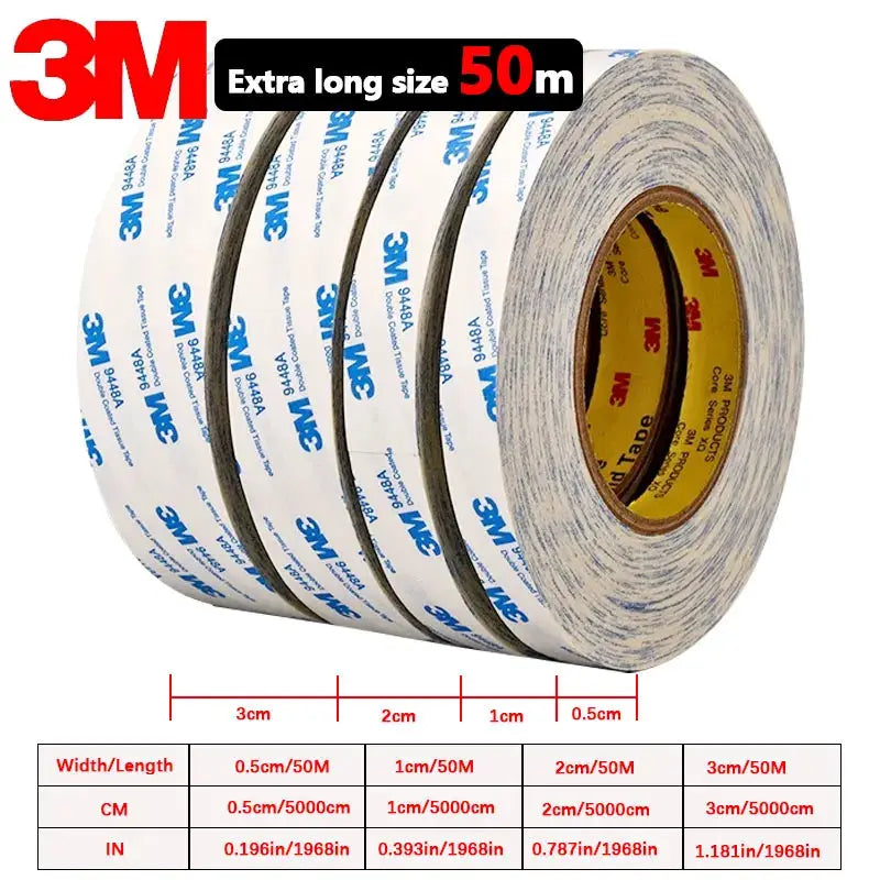 Double Sided Adhesive Tape | 3M 9448A | 0.15mm Thick | White Nonwoven Roll