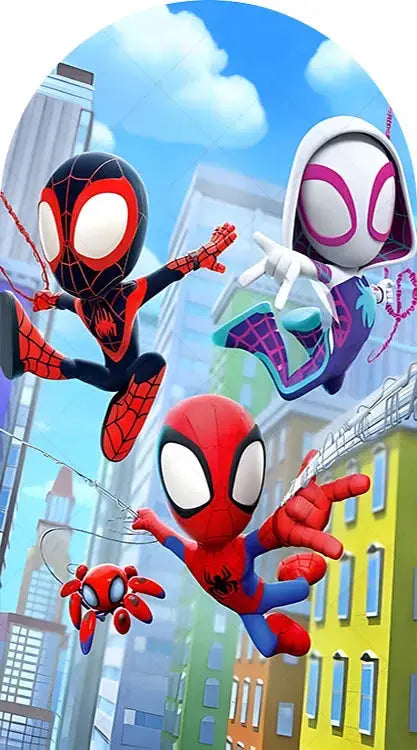 Backdrop | Spider-Man And His Amazing Friends Theme Backdrop | Vinyl Background