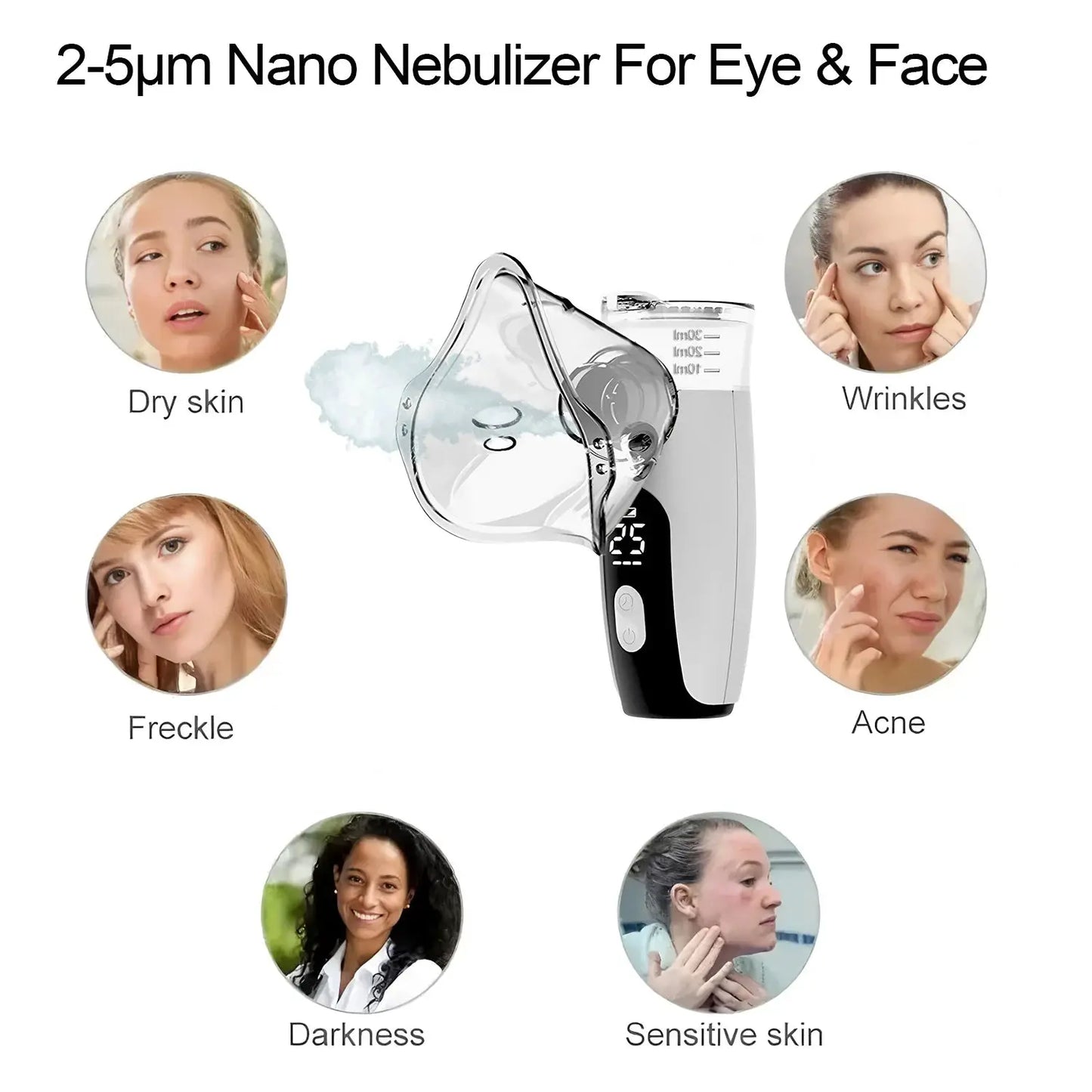 Portable Facial Steamer | Nano Mist Generator | USB Powered | Mini Beauty Sprayer