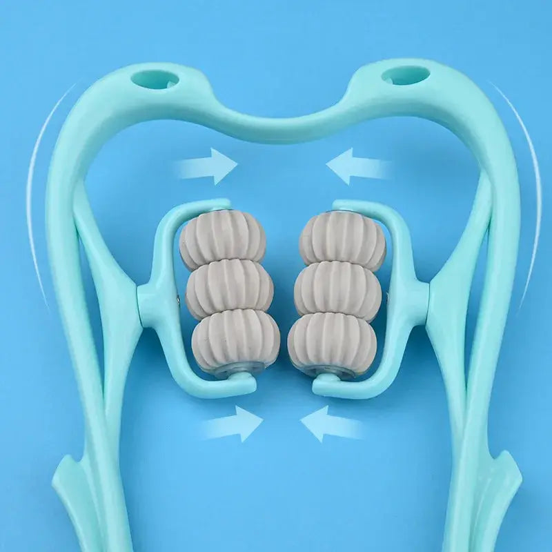 Six Wheel Neck Massager | Manual Kneading Relief | Clip On Home Use