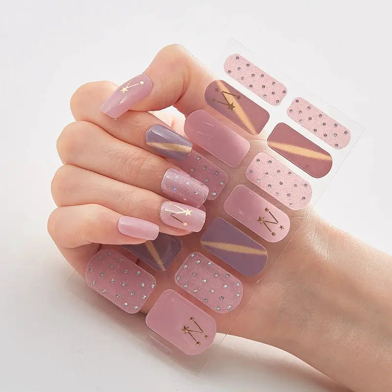 Full Cover Nail Stickers Fashion Nail Polish Nail Decoration Sparkling Glitter Self Adhesive Manicure Designer Nail Art Sticker from PriceLows™