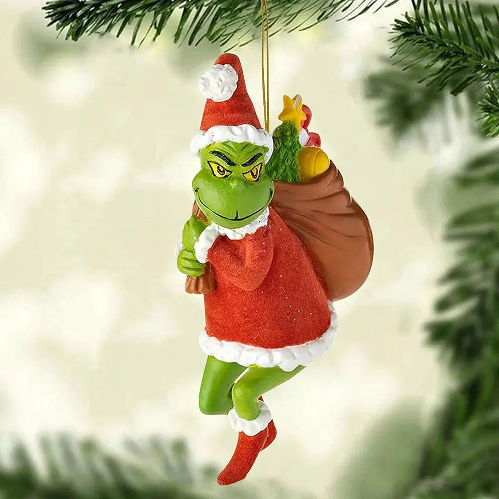 Christmas Tree Ornaments | 2D Acrylic | Green Monsters | 18 Piece Set