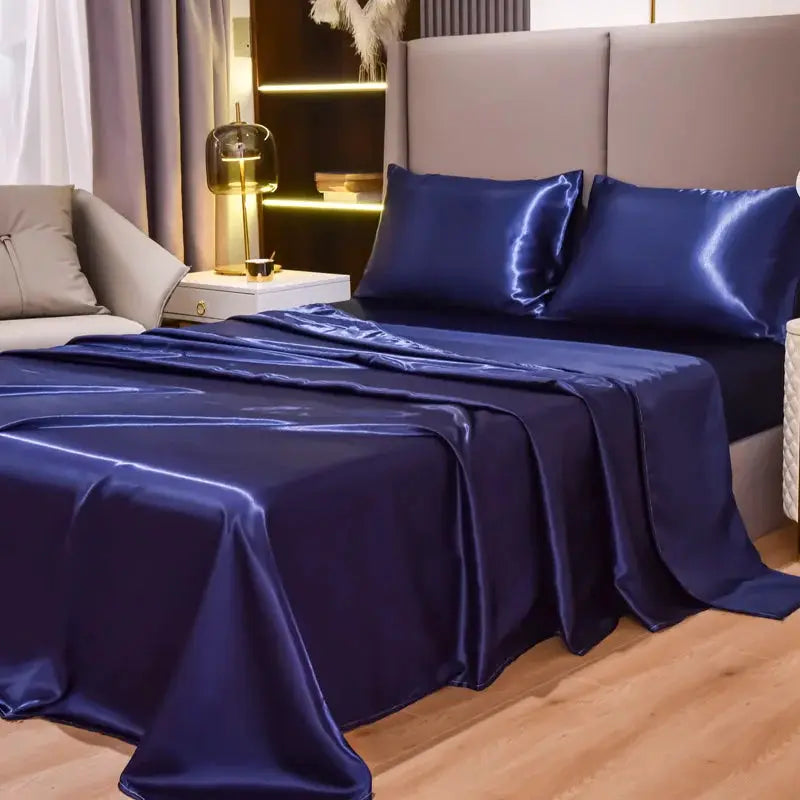 Satin Sheets | 4-Piece Set | Deep Pocket | Queen Size