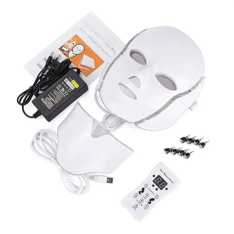 7 Colors Photon Therapy Led Facial Mask Skin Rejuvenation Tighten Acne Anti Wrinkle Korean Face Neck Beauty Spa Instrument from PriceLows™