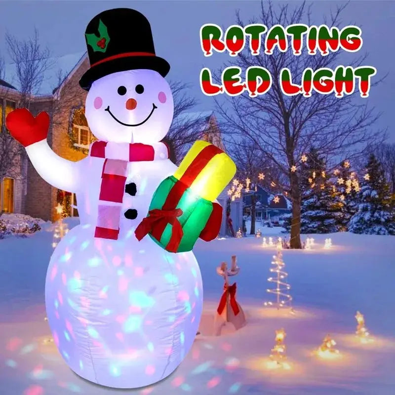Christmas Inflatable Snowman | Rotating Led Lights | 5 Feet Size
