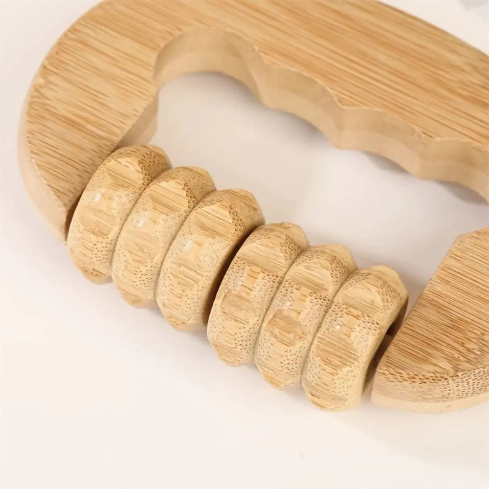 Bamboo Manual Roller Tool | 3-Segment Design | Acupoint Massage | For Neck And Waist