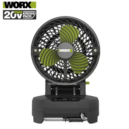 WORX 8inch Cordless Jobsite Fan 7M/s 2200rpm 100ml/min atomizer Rechargeable WU053 Universal 20v Green Battery Platform from PriceLows™