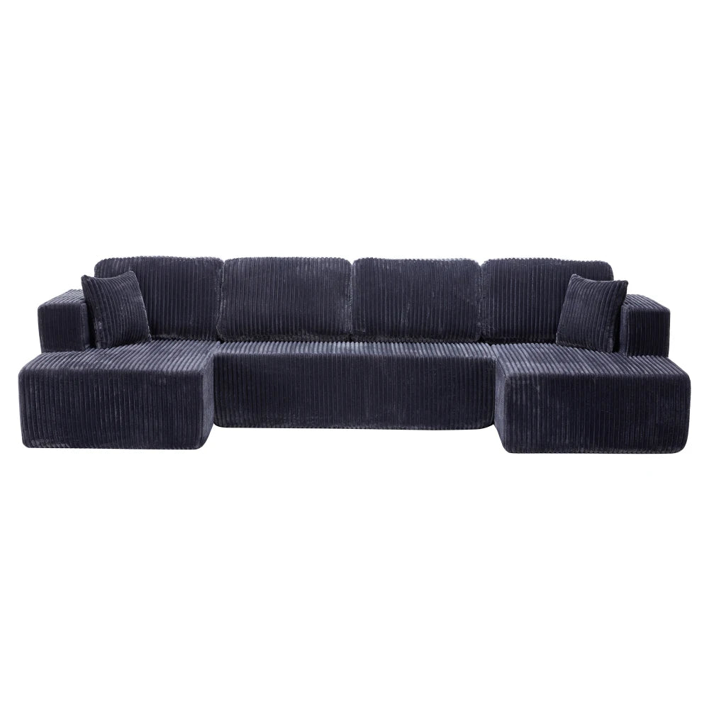U Shape Modular Sectional Sofa | Corduroy | Sleeper Sofa | Width 2000-2400mm