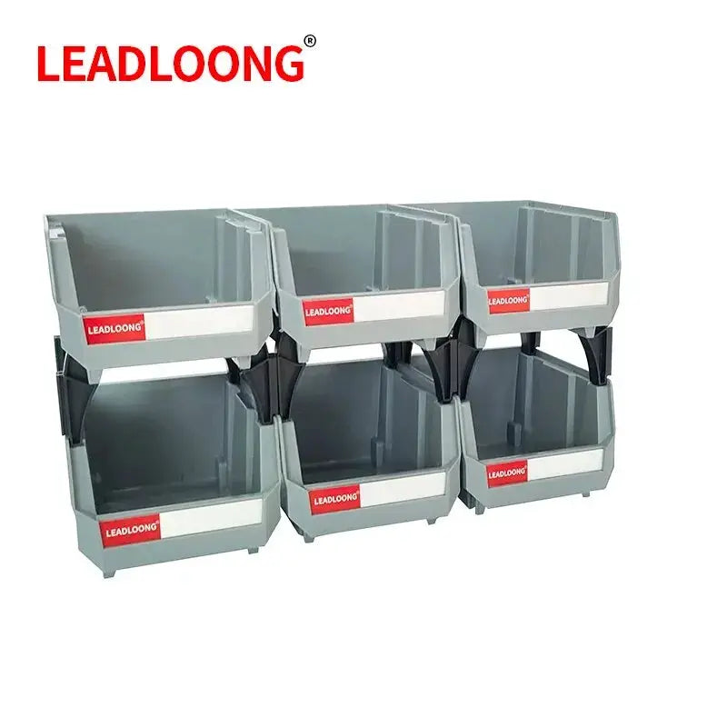 LEADLOONG Parts Bin 6/24pcs 13.5x10.5x7.6cm/5x4*3inch Gray Stackable Plastic Garage Tool Storage Box Container Organizer Bin from PriceLows™