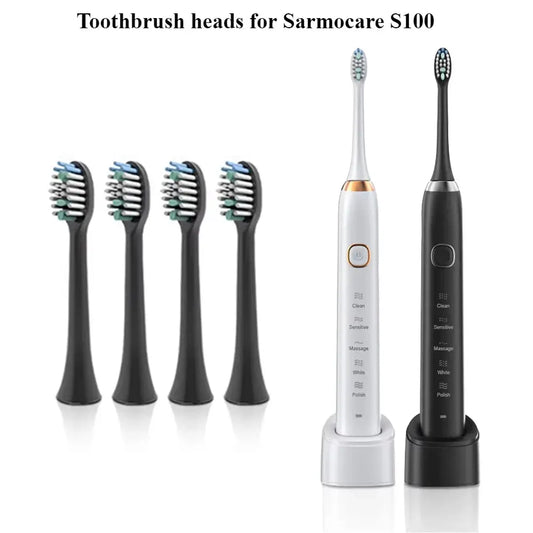 4pc Electric Tooth Brush Head Replacement for Sarmocare S100 Ultrasonic Sonic Electric Toothbrush Toothbrush Head from PriceLows™