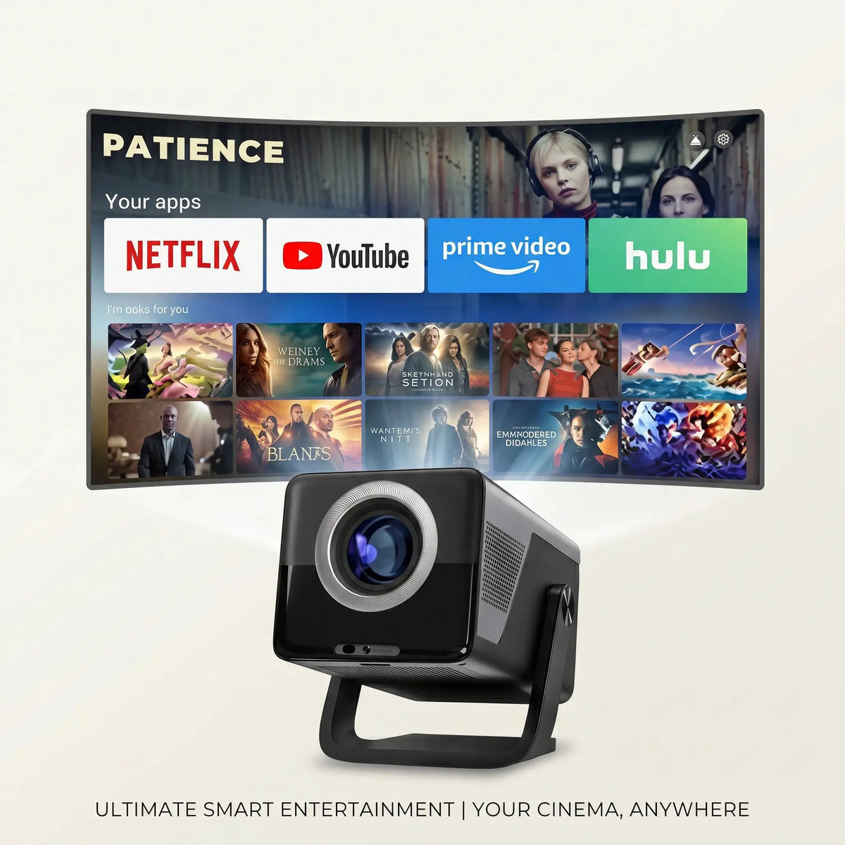 Smart Projector | 2000 Ansi Lumens | 1080P Resolution | Android 14