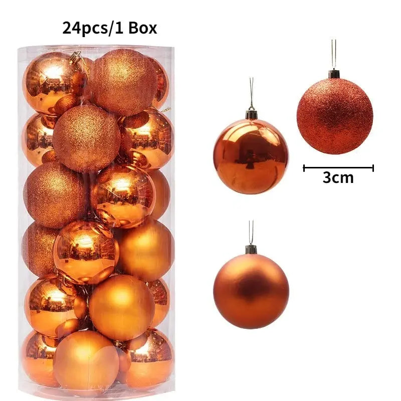 Christmas Tree Ornaments | Plastic Baubles | Indoor Decor | 24 Or 36 Pcs