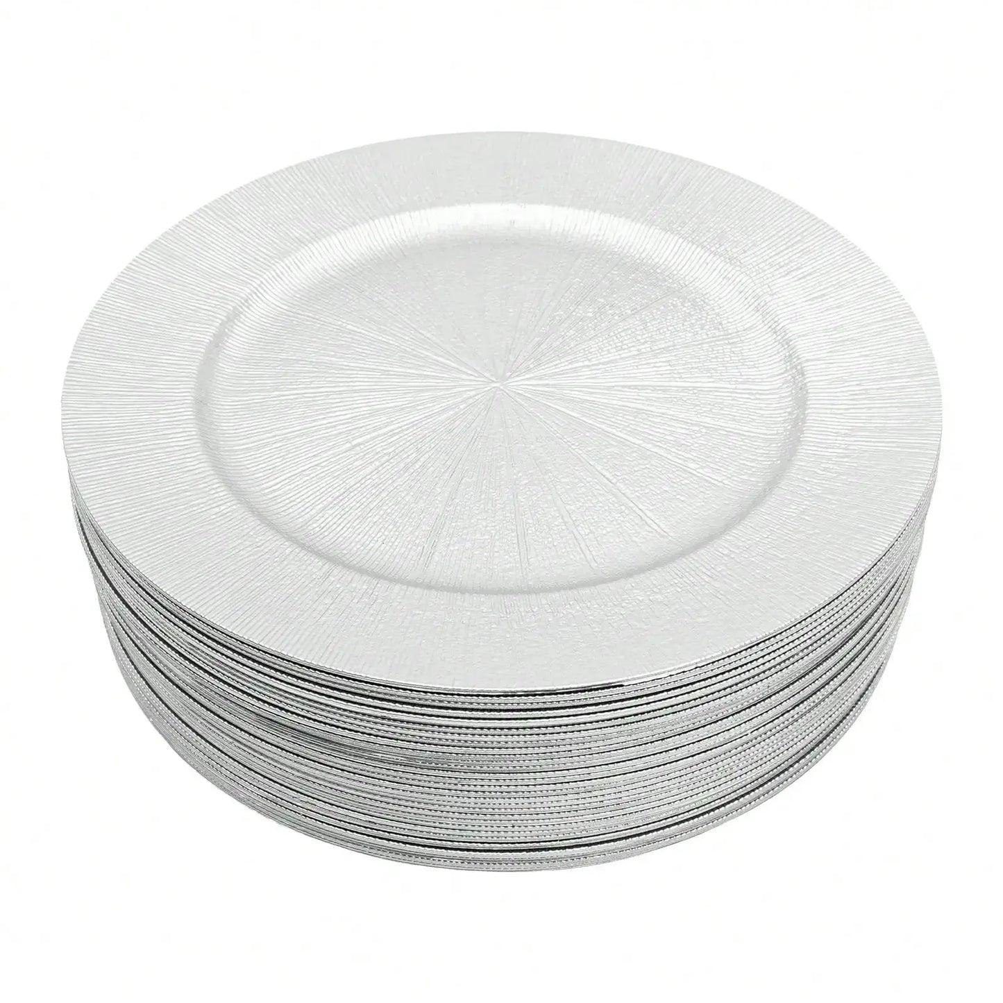 50Pcs Charger Plates Bulk 13Inch Round Charger Plates Plastic Wedding Dinner Elegant Reusable For Table Setting from PriceLows™
