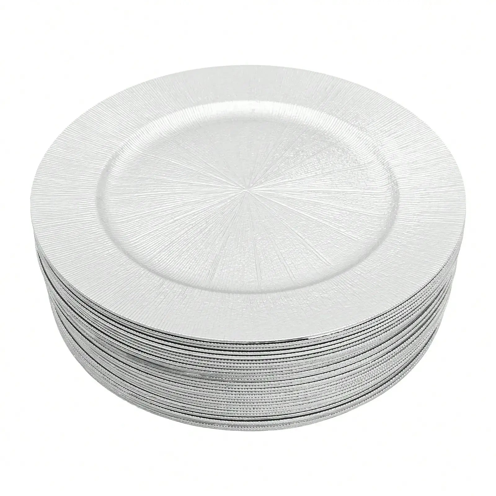 50Pcs Charger Plates Bulk 13Inch Round Charger Plates Plastic Wedding Dinner Elegant Reusable For Table Setting from PriceLows™