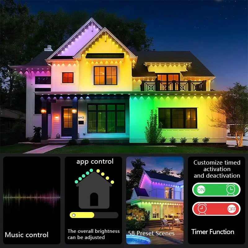 150ft 100ft 50ft Permanent Outdoor Lights Smart RGBIC Outdoor Lights with 75 Scene Modes String Lights with 90 LEDs for Garden from PriceLows™