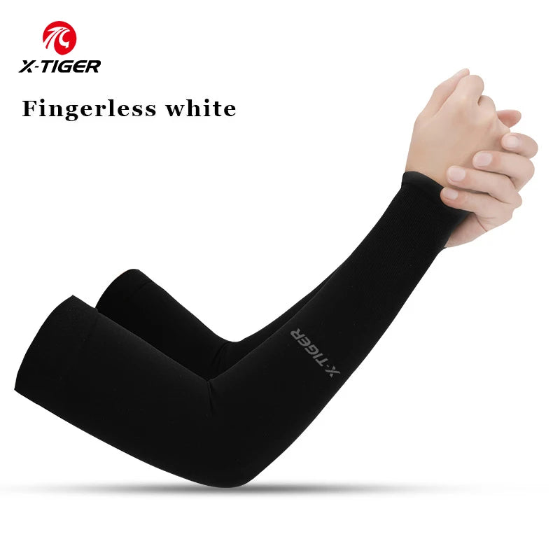 Sports Arm Sleeves | Ice Silk Cooling | UPF 50+ Protection | Pair