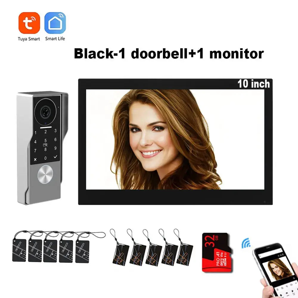 Smart Video Intercom Doorbell | 1080P Camera | 10 Inch Touchscreen | 5G Wifi