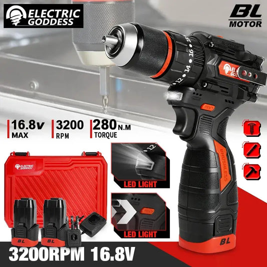 Brushless Electric Drill Tapping Cordless Impact Drill Metal Ratchet Chuck Electric Hand Drill Household Electric Screwdriver from PriceLows™