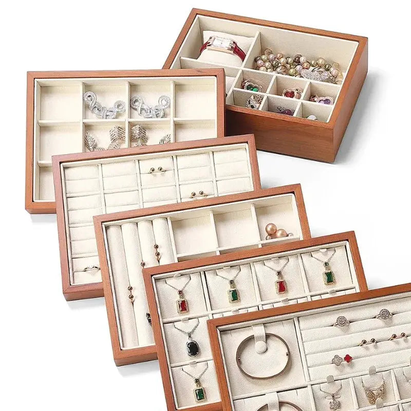 Jewellery Box Organiser Wooden Jewelry Storage Box Jewelry Storage Box Jewelry Necklace Ring Display Box Earring Storage from PriceLows™