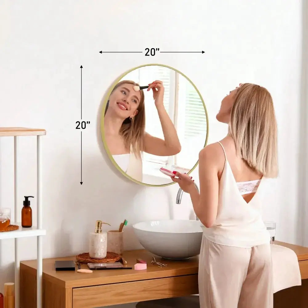 Sweetcrispy 2 Sizes Round Wall Mirror, Bathroom Mirrors For Over Sink, Circle Mirror For Bathroom, Entryway, Bedroom, Vanity Hom from PriceLows™