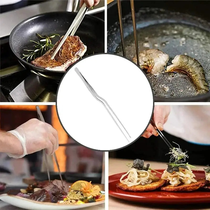 3/1Pcs Kitchen Tweezer Utensil BBQ Tweezer Food Clip Kitchen Bar Chief Tong Stainless Steel Portable for Picnic Barbecue Cooking from PriceLows™