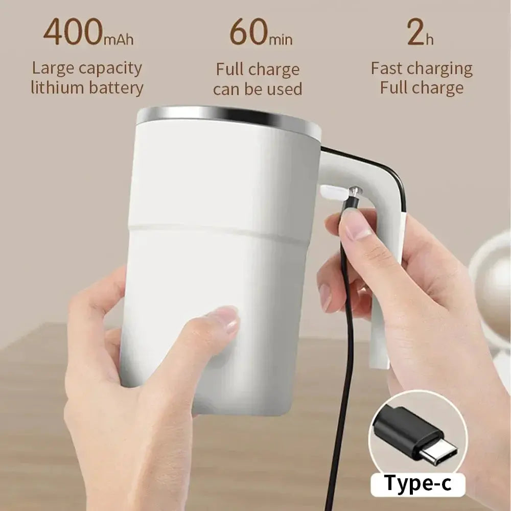 Automatic Self Stirring Magnetic Mug with LCD Screen Coffee Milk Stainless Steel Mixing Cup USB Rechargeable Smart Thermal Cups from PriceLows™