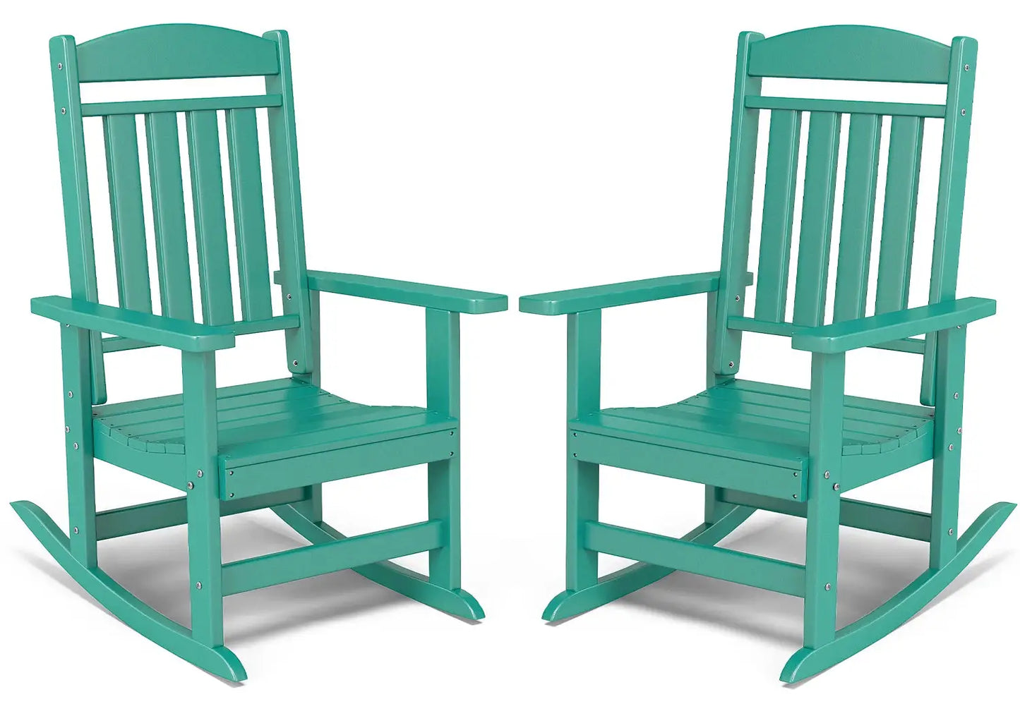 FOOWIN 2pcs Oversized High Back Outdoor Patio Rocking Chair All Weather HDPE Porch Rocker Adult Garden Lawn Indoor from PriceLows™