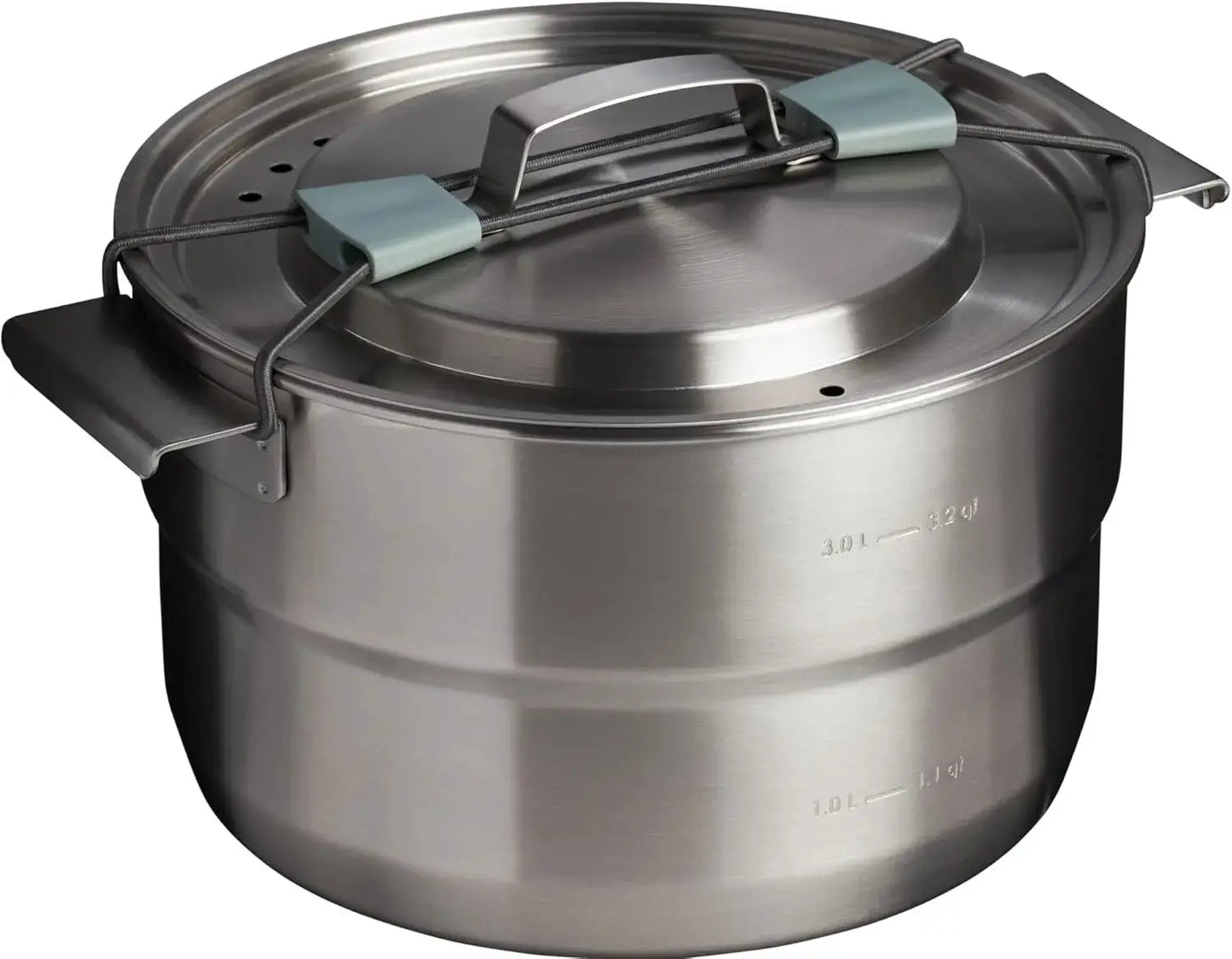 26-Piece Camp Kitchen Cook Set with 4QT Pot & 8in Fry Pan, Stainless Steel, Nesting Design for Camping, BPA-Free from PriceLows™