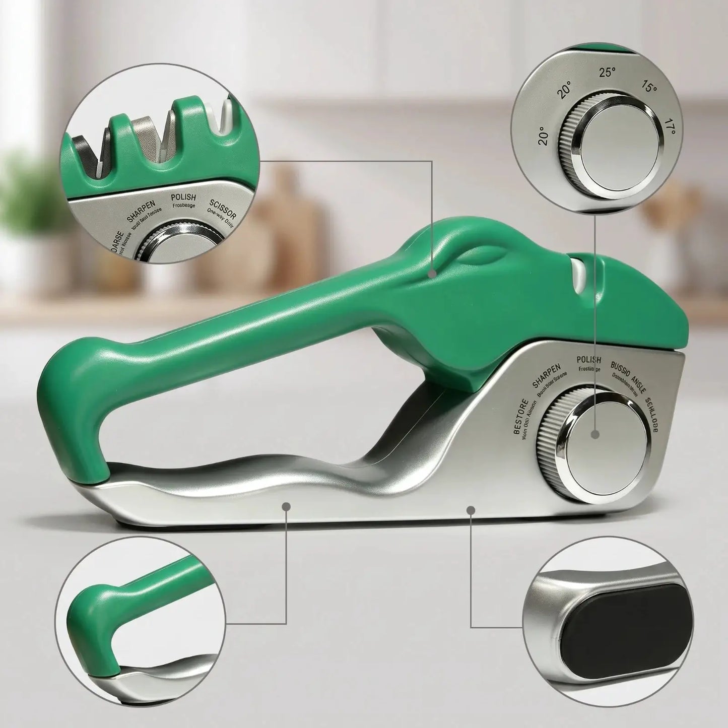 Knife Sharpener | Rotating Selector | Portable Handheld | Wear-Resistant