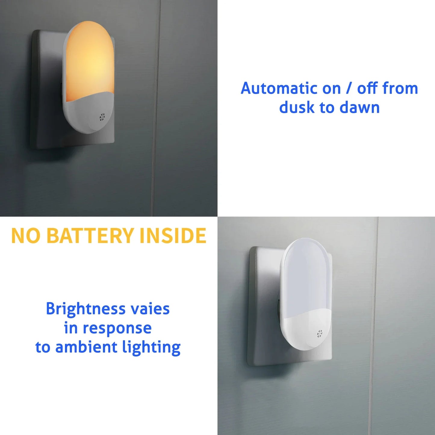 LED Sensor Light | EU Plug | Dusk To Dawn | Warm White Night Light
