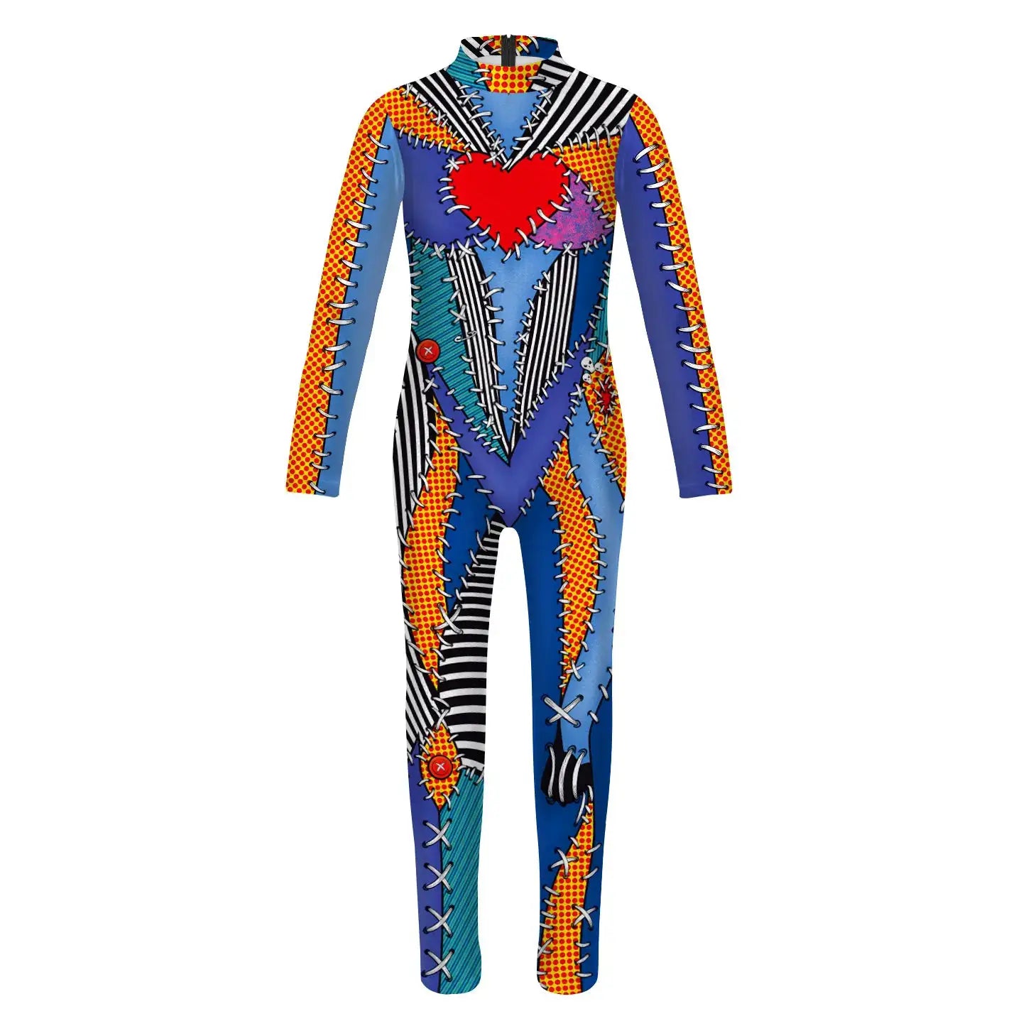 Zawaland Halloween Catsuit Jumpsuit Female Children Carnival Party Splice Print Cosplay Costume Zentai Women Clothing Bodysuit from PriceLows™
