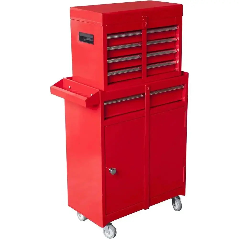 ATBT1204B-RED Rolling Garage Workshop Tool Organizer: Detachable 4 Der Tool Chest with Large Storage Cabinet and Adjustable Shel from PriceLows™