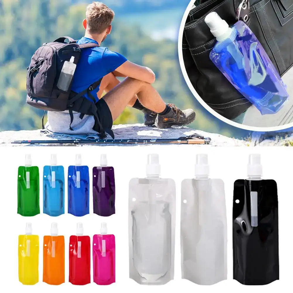 Cycling Water Bottle Foldable Portable 480ml Leak-Proof Durable Sport Water Bag Climbing and Camping Folding Water Bottle from PriceLows™