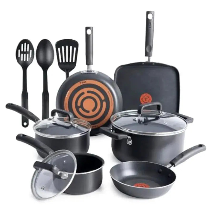 T-Fal Signature Nonstick Pots and Pans, Oven Broiler Safe 350F, Kitchen Cookware Set w/Fry Pans, Saucepans, Saute Pan, Dutch Ov from PriceLows™