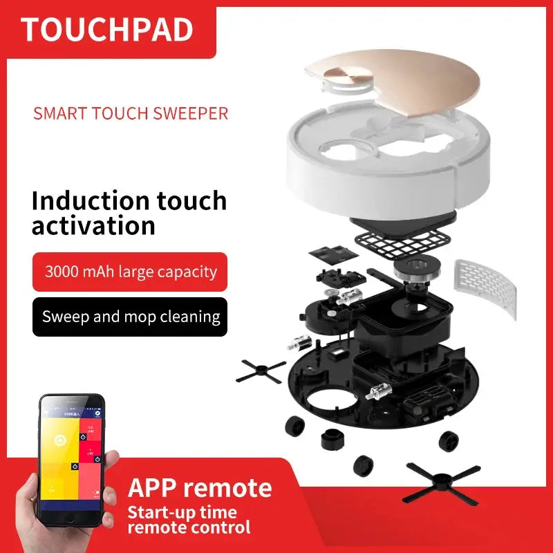 Robot Vacuum Cleaner | App Controlled Wireless Cleaning | Battery Life 1h20m-2h