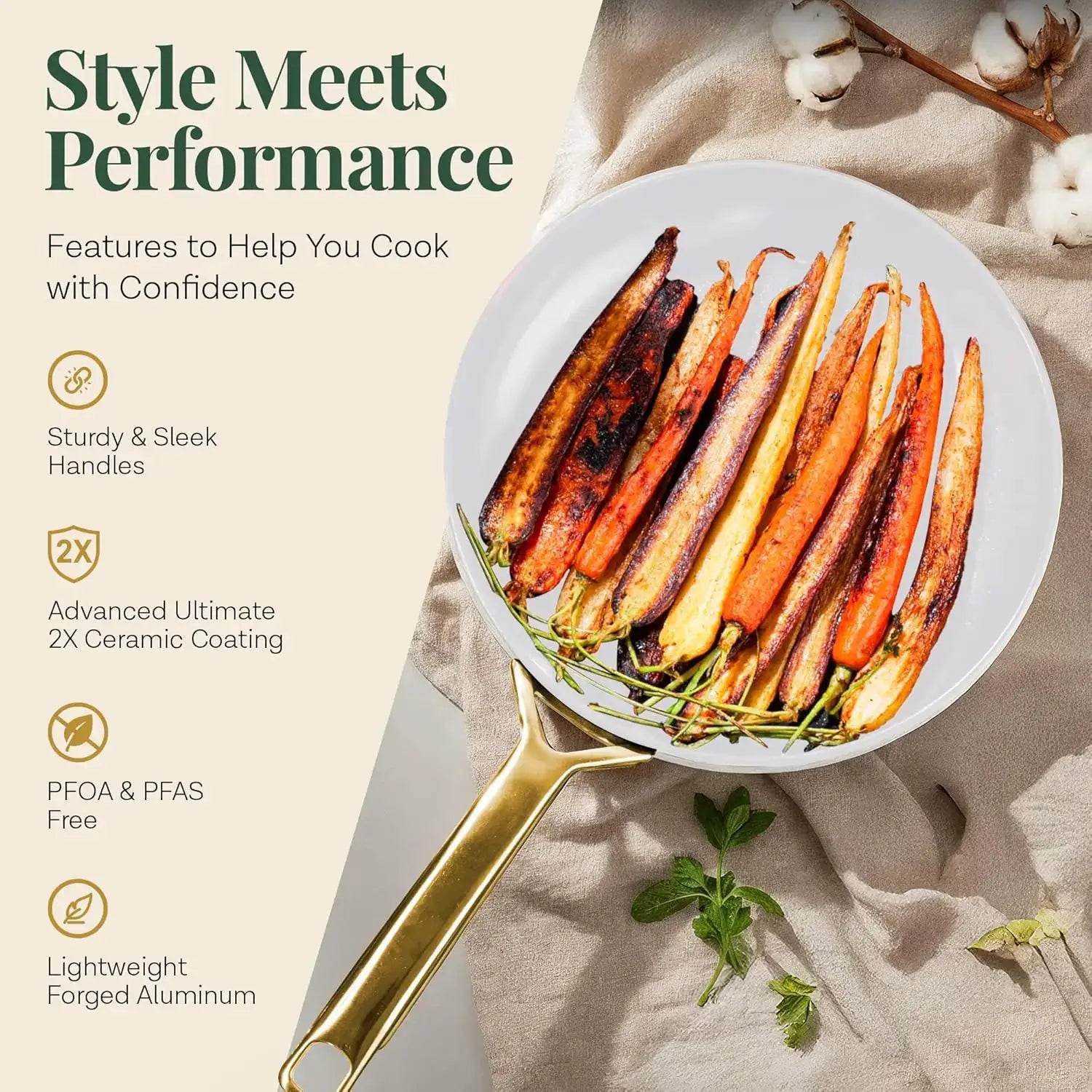 11 Pc Ceramic Cookware Set with Nonstick Coating, Induction Ready Pots and Pans with Steamer from PriceLows™