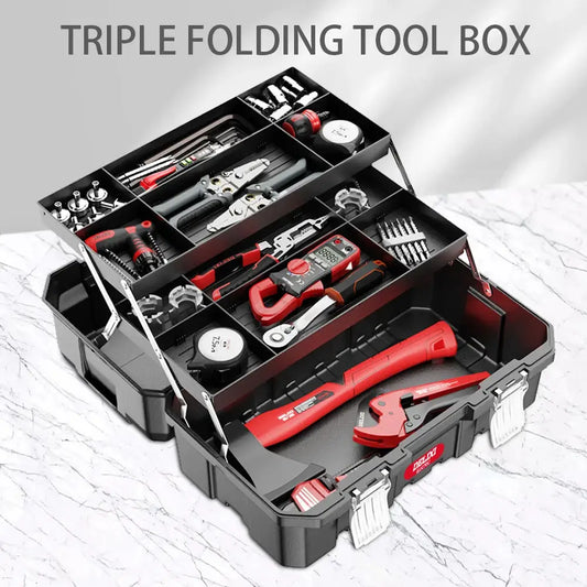 Heavy Duty Folding Tool Box Triple Layer Storage Organizer for Home Repair Automotive And Workshop Tools from PriceLows™
