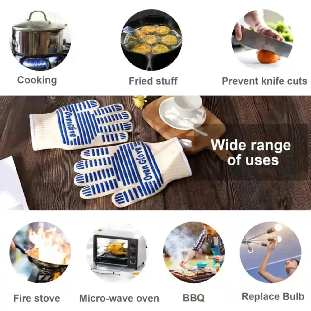 BBQ Gloves | Non-Slip Grill-Ready Grip | Heat Resistant For Cooking | One Size