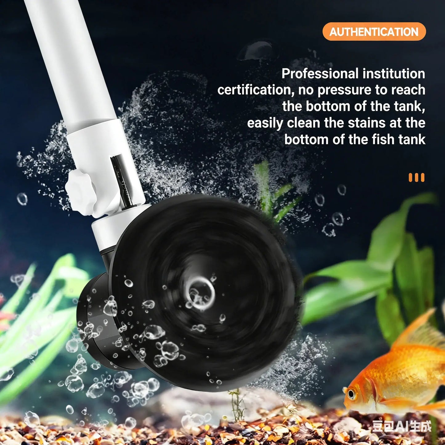 Electric Fish Tank Brush | Adjustable Length | Waterproof