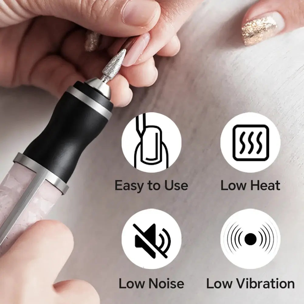 Professional Electric Nail Drill File - 3 Modes, Display & 12 Drills, Portable Manicure Pedicure Polishing Grinding Machine Kit from PriceLows™