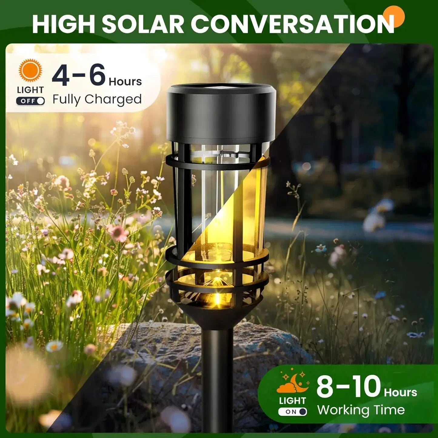 4 Sets Outdoor Solar Street Lights, Waterproof Solar Landscape Lights for Yard, Path, Landscape and Sidewalk (Warm White). from PriceLows™