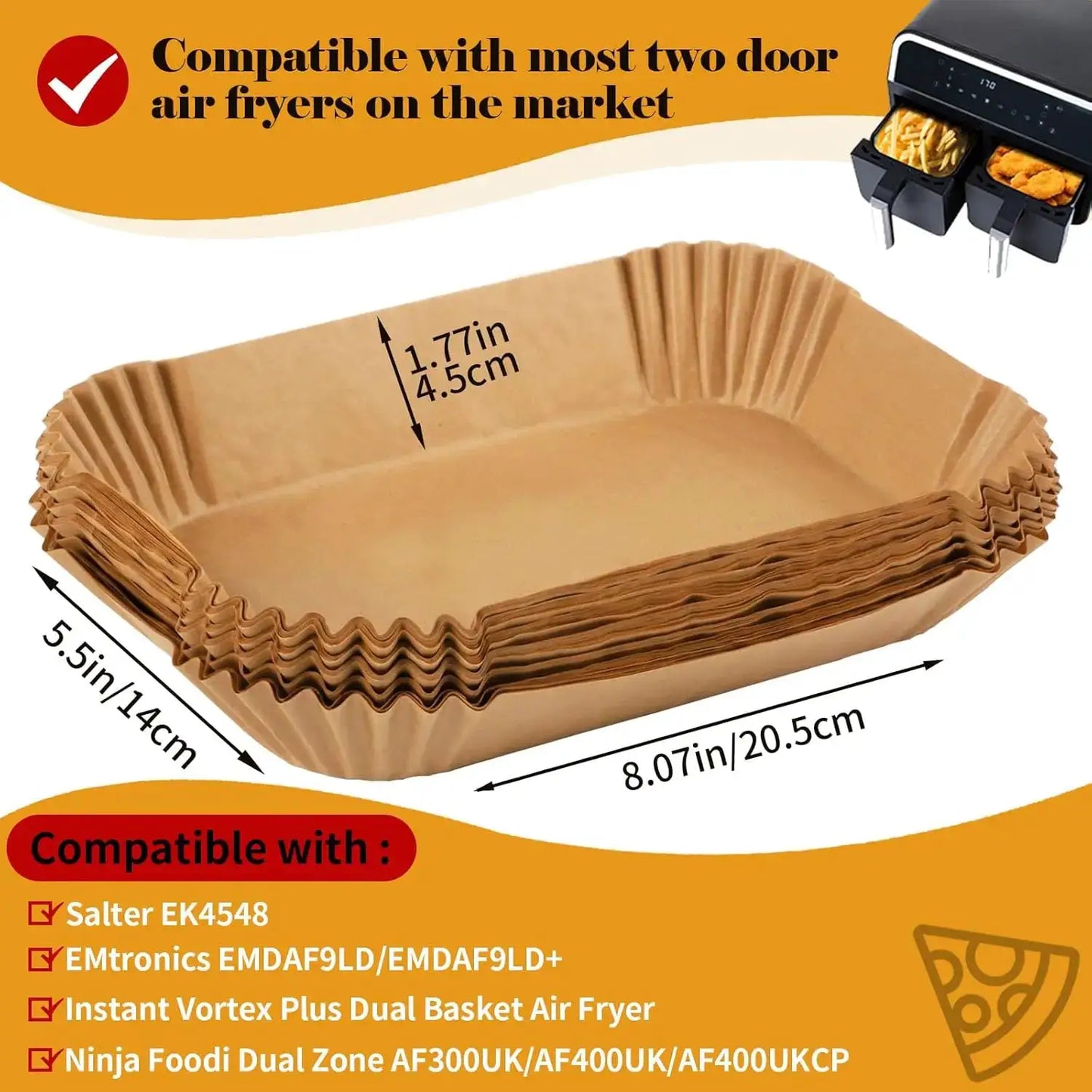 Air Fryer Paper | Ninja Double Stack XL | Disposable Paper | Rectangular