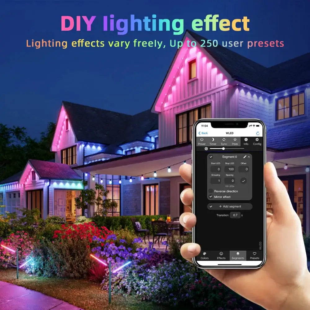 DOMRAEM ESP32 Outdoor IP65 Waterproof WLED Music Sync Controller With 15A Fuse Digital LED Strip Fit WS281X SK6812 Work with HA from PriceLows™