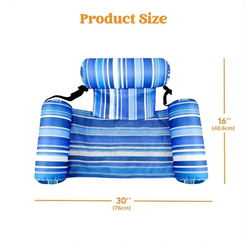 Inflatable Pool Float | 2 Pack | Adjustable Back And Head Support | Adult Size